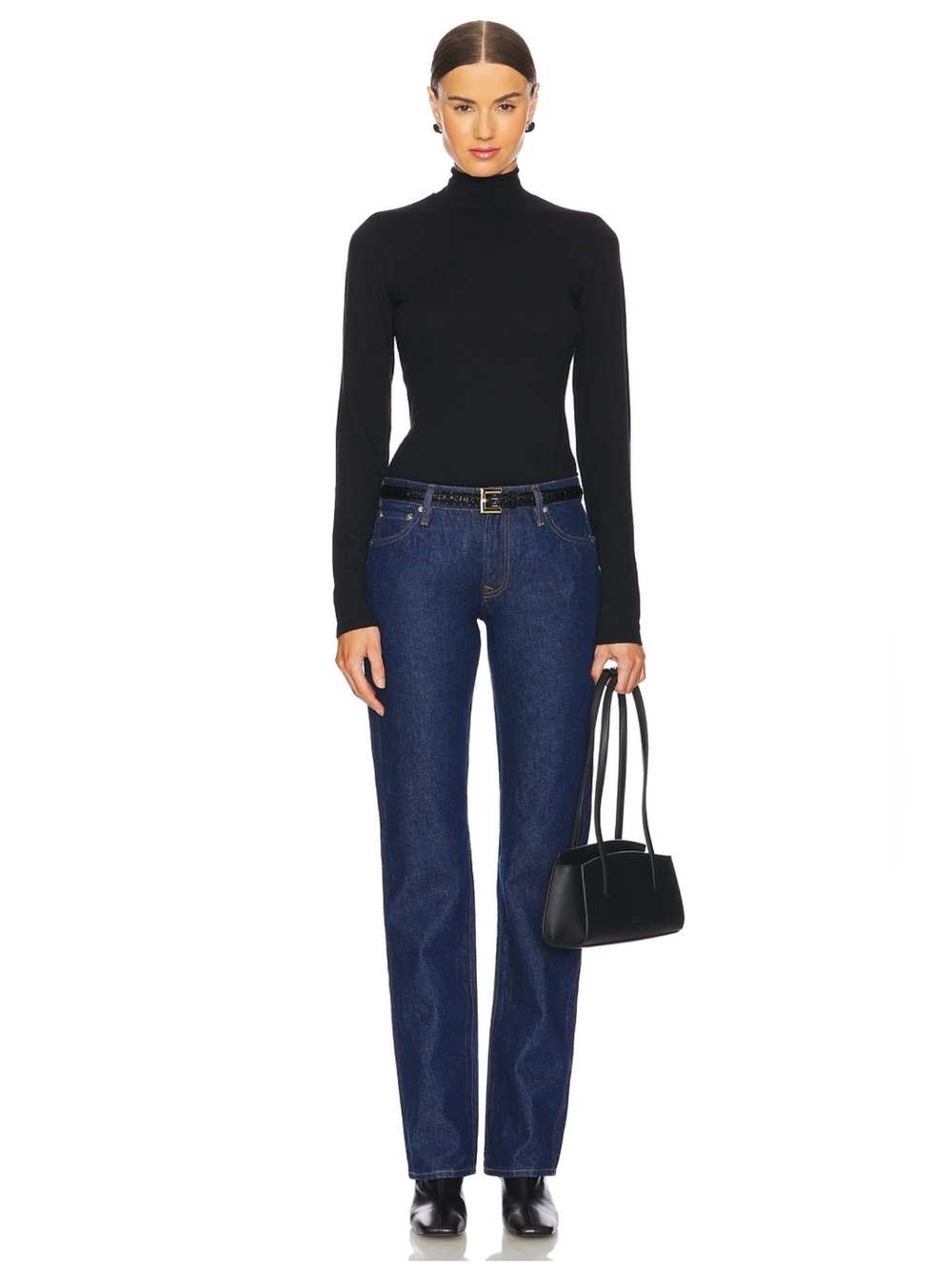 GRLFRND Isabel Low Rise Straight Jeans in Franklin